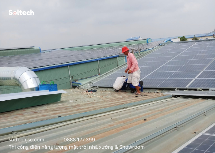 Dự án thi công điện năng lượng mặt tời tại Công ty Bình Tiên do Soltech Solar thực hiện