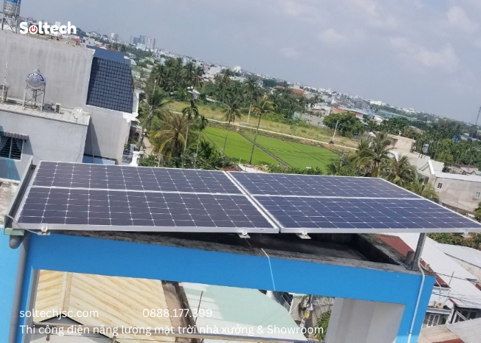 Dự án thi công điện năng lượng mặt trời tại Công ty TNHH Kim khí Điện máy Lê Triều do Soltech Solar thực hiện.