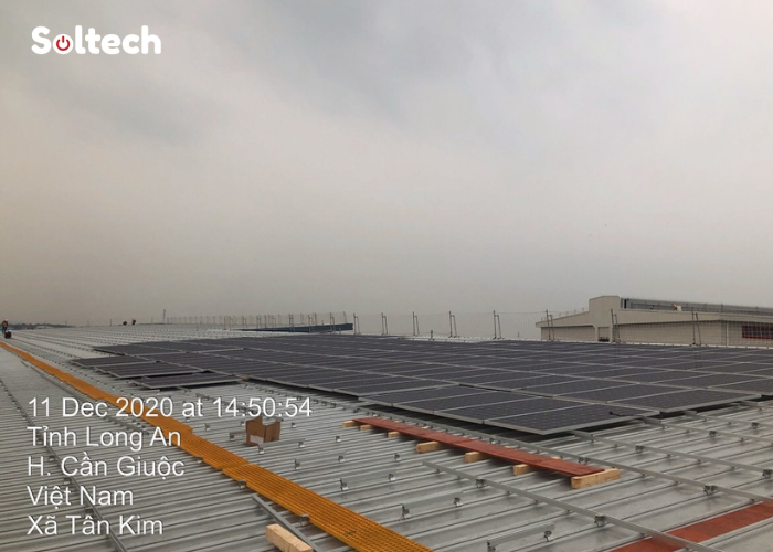 Soltech Solar đã thực hiện dự án thi công điện năng lượng mặt trời tại Khu công nghiệp Kizuna 3 mở rộng