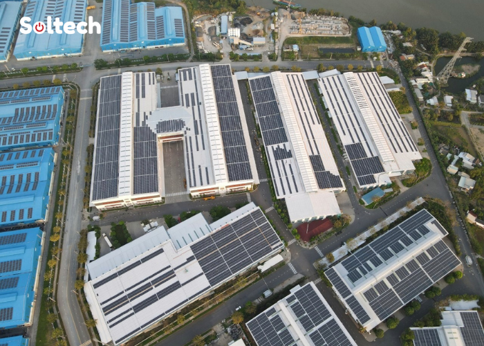 Soltech Solar đã thực hiện dự án thi công điện năng lượng mặt trời tại Khu công nghiệp Kizuna 3 mở rộng