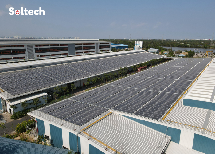 Soltech Solar đã thực hiện dự án thi công điện năng lượng mặt trời tại Khu công nghiệp Kizuna 3 mở rộng